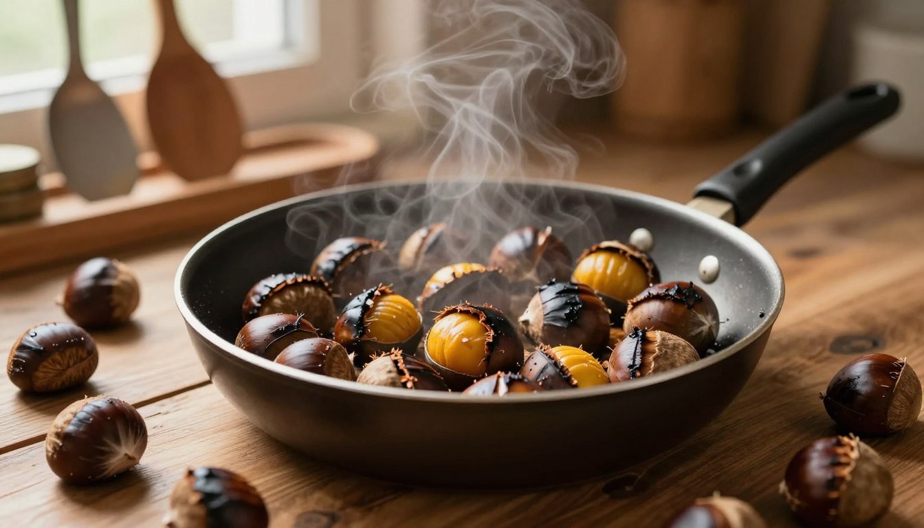 gesztenyesütés serpenyőben